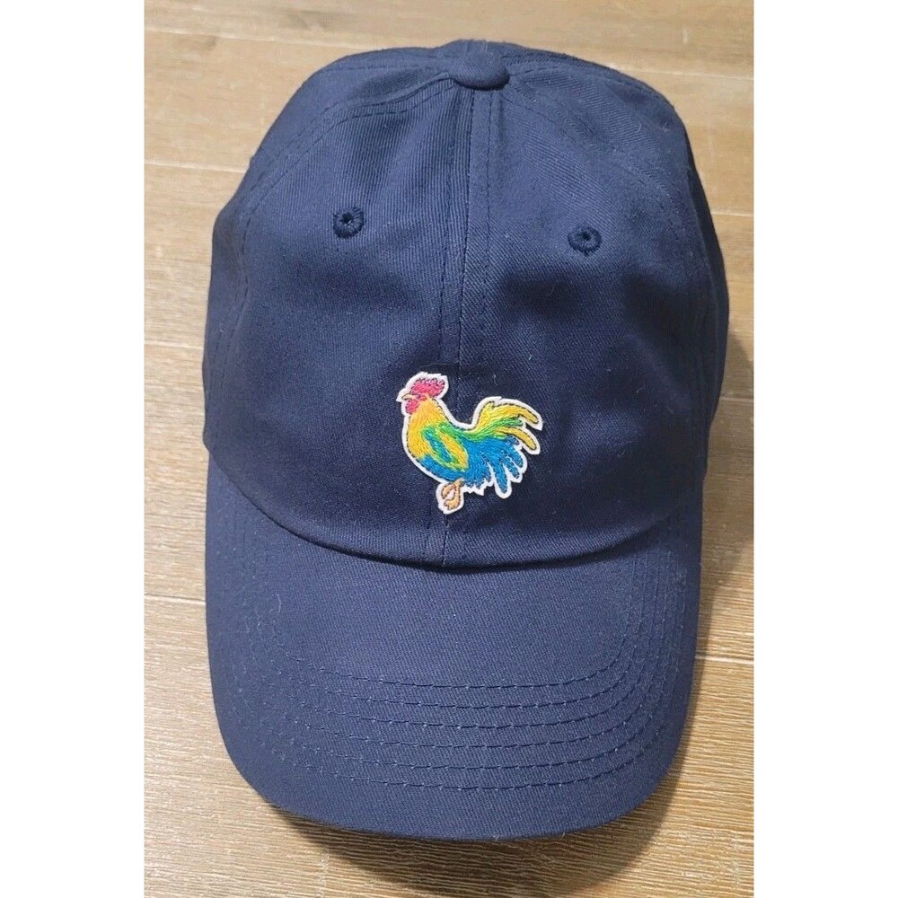 Chubbies Rooster Farm Chicken“the Fowl Plays” Dad Cap Hat Navy Blue Rainbow